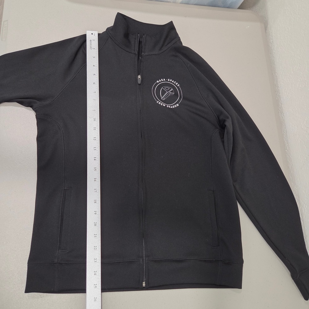 SpaceX NASA Crew Dragon 2019 Demo-1 Era Jacket M Black Full Zip Aerospace - Picture 6 of 14